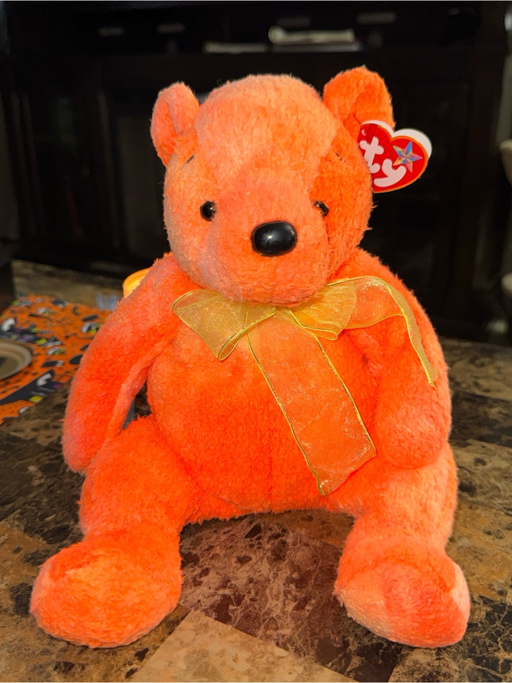 TY BEANIE BUDDY TANGERINE BEAR LARGE VERSION